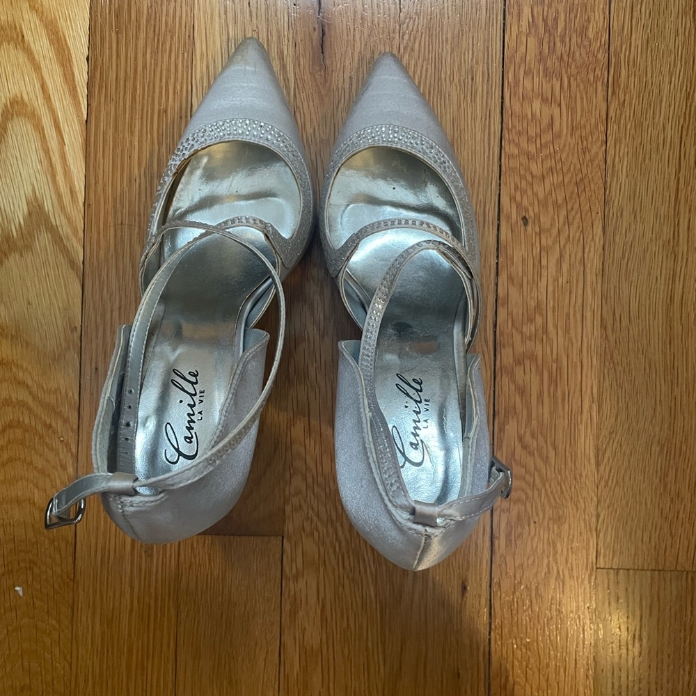 Silver high heels